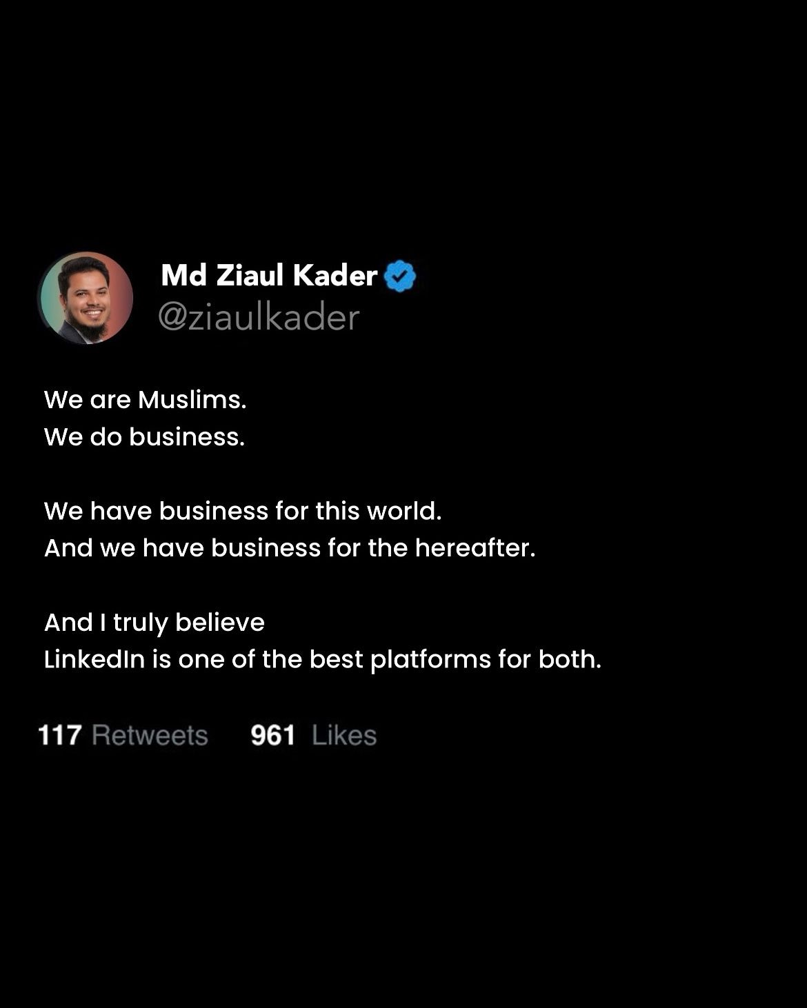 My LinkedIn personal brand is not just for this world.